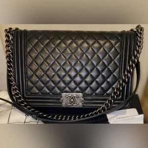 100% Authentic Chanel Medium Boy Bag. Used and gently loved.